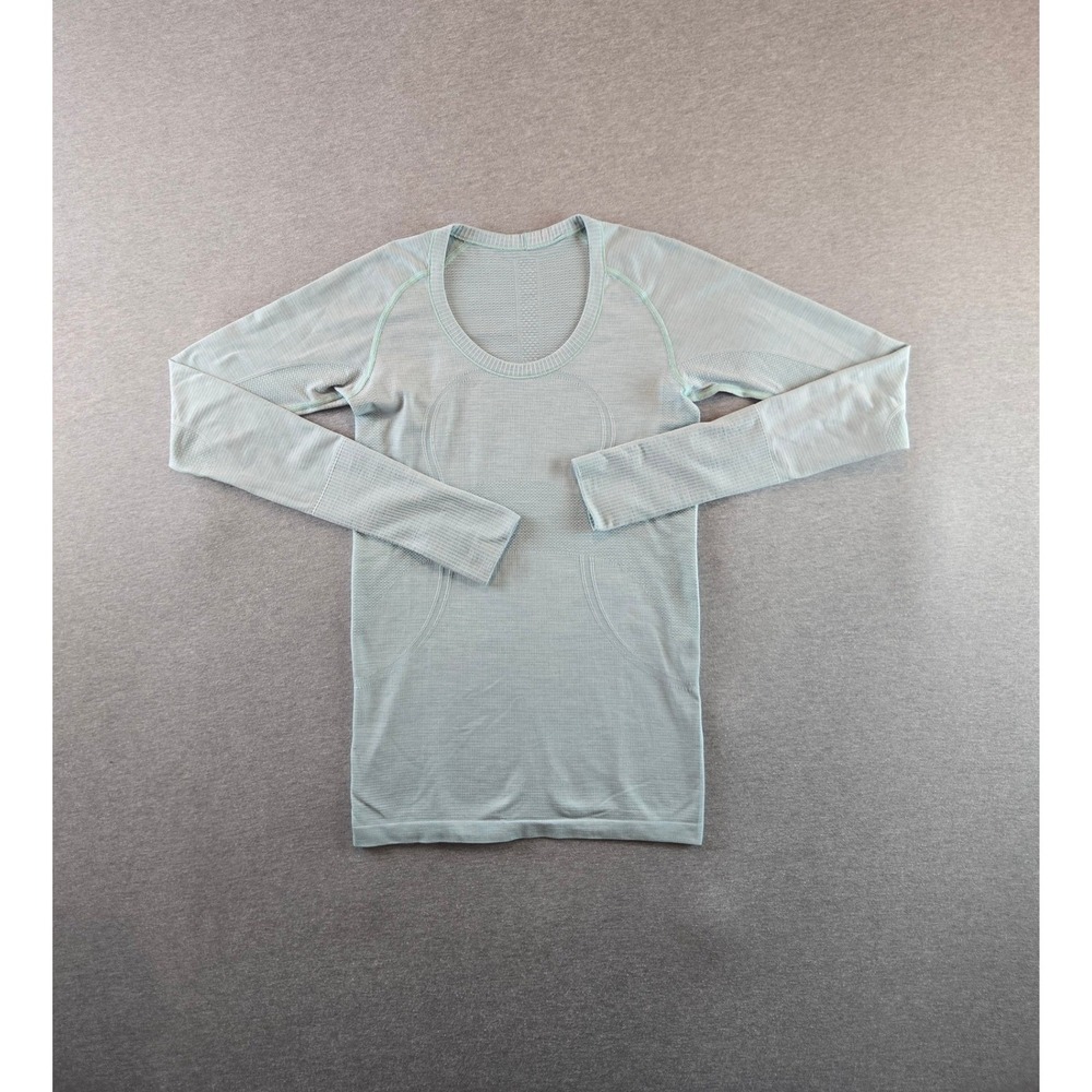 Lululemon‎ Swiftly Tech 2.0 Womens 6 Mint Green Long Sleeve Shirt Thumbholes Gym